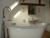 The styling and layout of one of the bathrooms shows the quality of workmanship and design that has gone into this property.