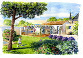 Maison de famille, dans parc d'un chateau, pres de Pezenas