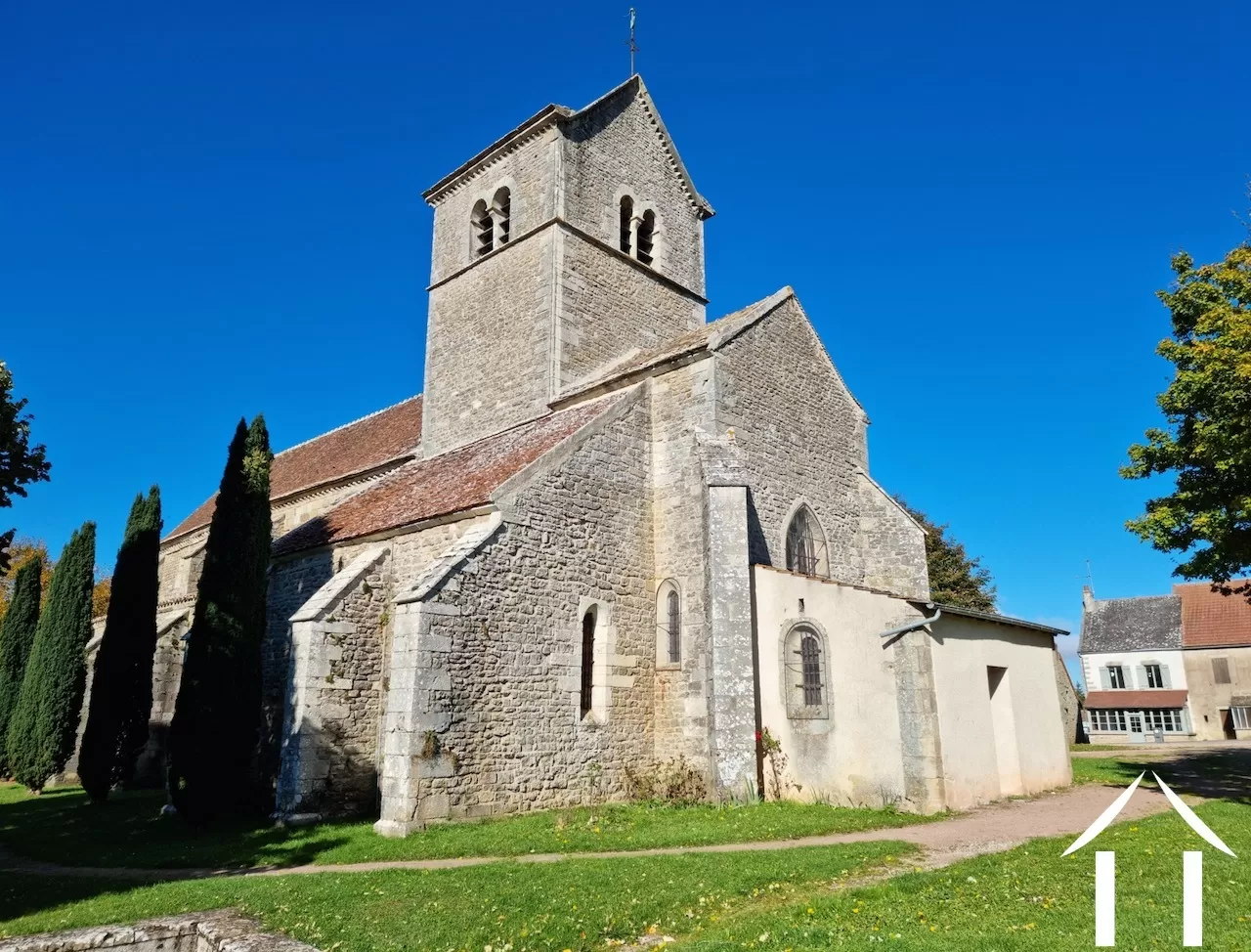 Vue de la maison depuis l'église