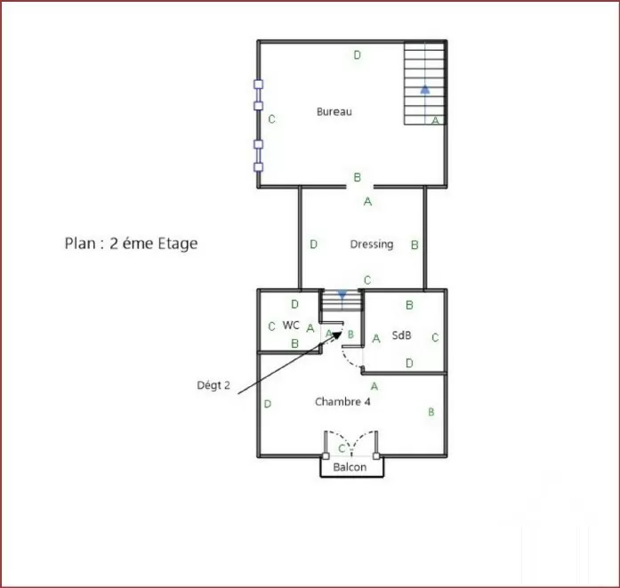 Plan du 2ème étage (COMBLES)