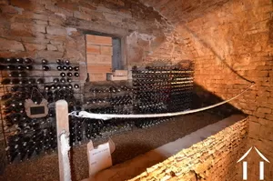 wine "cellar" in old wheel house of mill