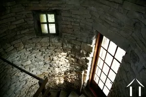 inside staircase within tower of B&B building