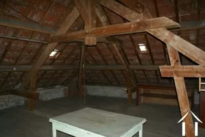 Beautiful attic with beams