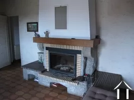fireplace in living area