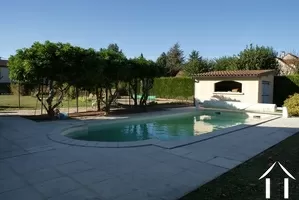pool behind the house