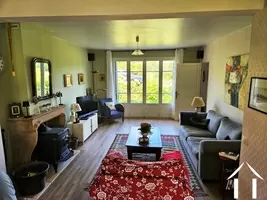 Living room with fireplace