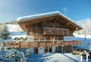 Chalet neuf - skis aux pieds - vues dégagées  Ref # C6592-B 