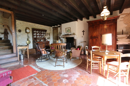 Salon - Salle à manger, avec feu ouvert