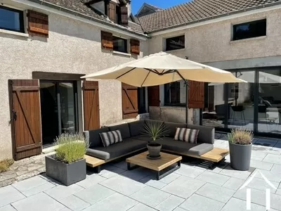 Terrasse pavée