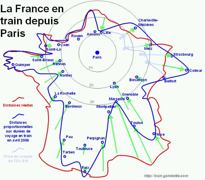 carte temps de trajet Carte Des Temps De Trajet En France En Tgv Article 79908 France4u Eu carte temps de trajet